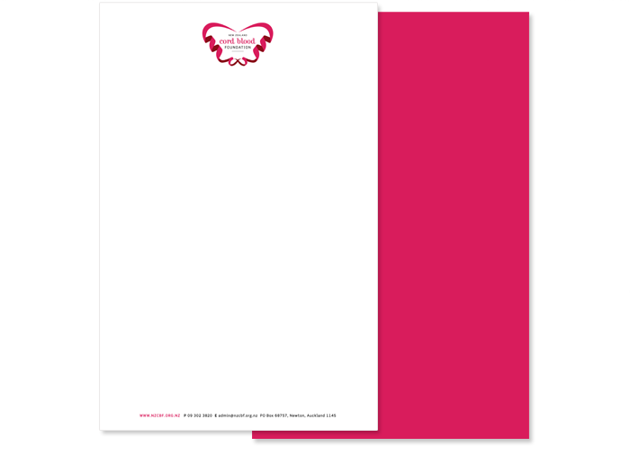 New Zealand Cord Blood Foundation Letterhead Design Duffy Design